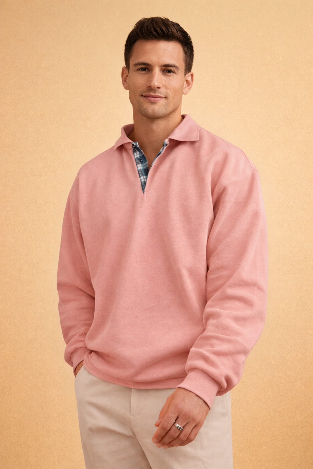 Men's Long-Sleeve Knit Polo Shirt - Ives