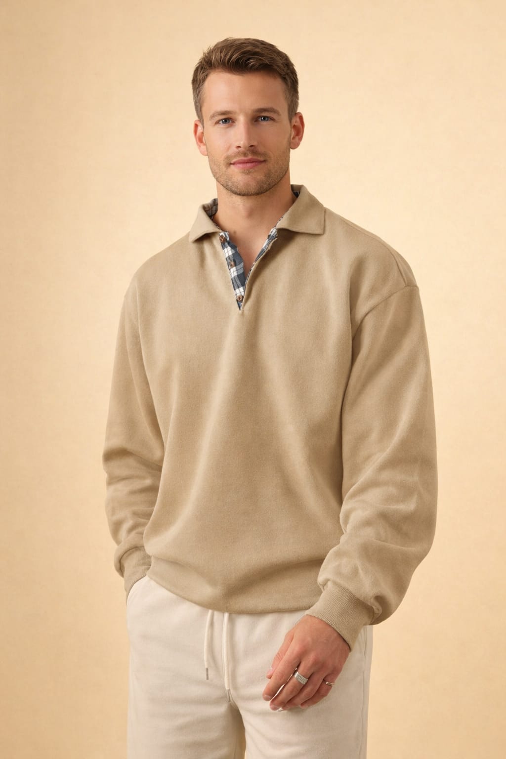 Men's Long-Sleeve Knit Polo Shirt - Ives