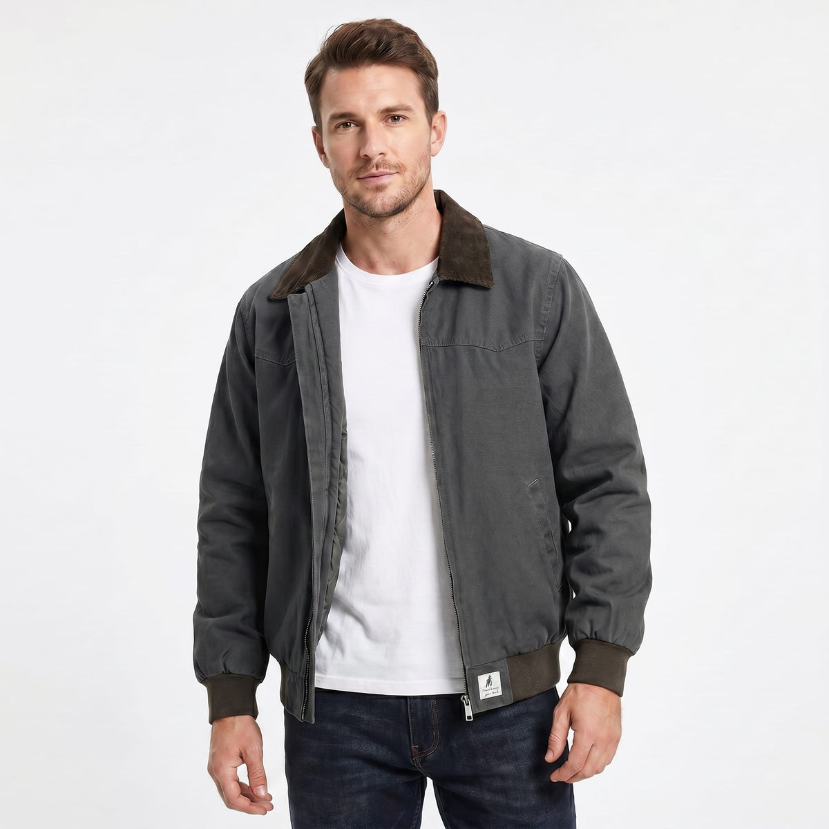 Men's Canvas Jacket with Corduroy Collar - Craig