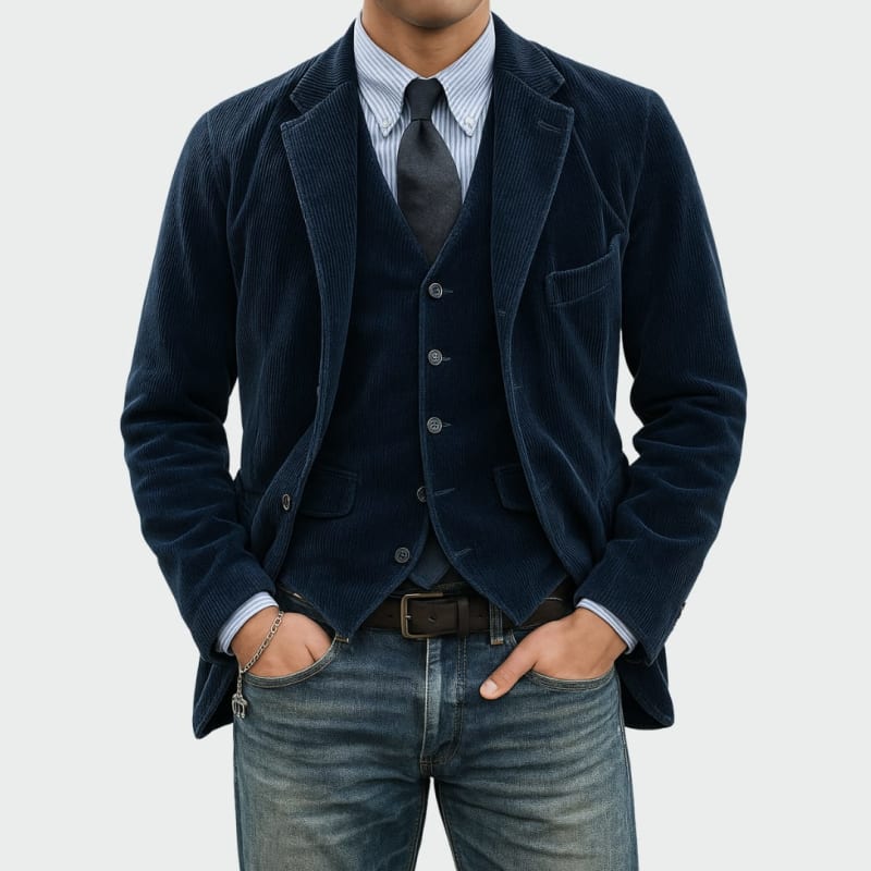 Men's Corduroy Blazer and Vest Set - Dillon