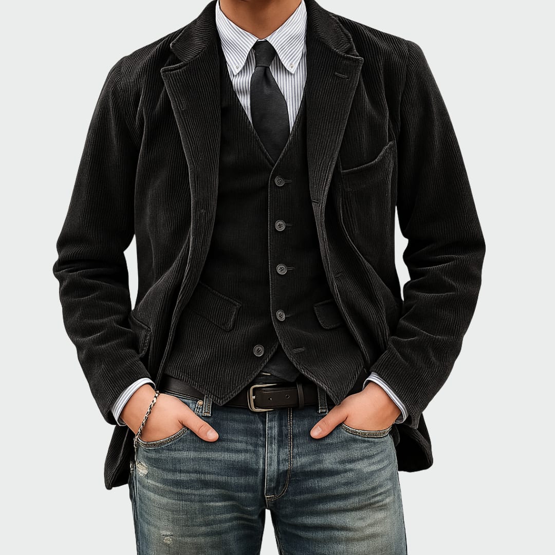 Men's Corduroy Blazer and Vest Set - Dillon