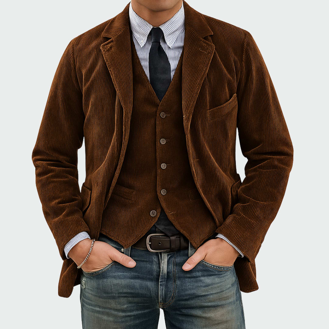 Men's Corduroy Blazer and Vest Set - Dillon