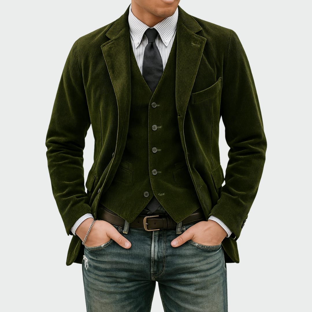 Men's Corduroy Blazer and Vest Set - Dillon