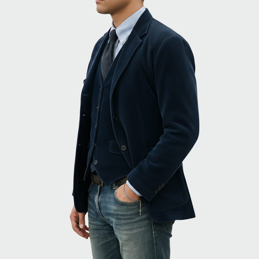 Men's Corduroy Blazer and Vest Set - Dillon