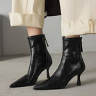 Women's Leather Pointed-Toe Ankle Boots - Ninetta