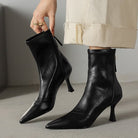 Women's Leather Pointed-Toe Ankle Boots - Ninetta