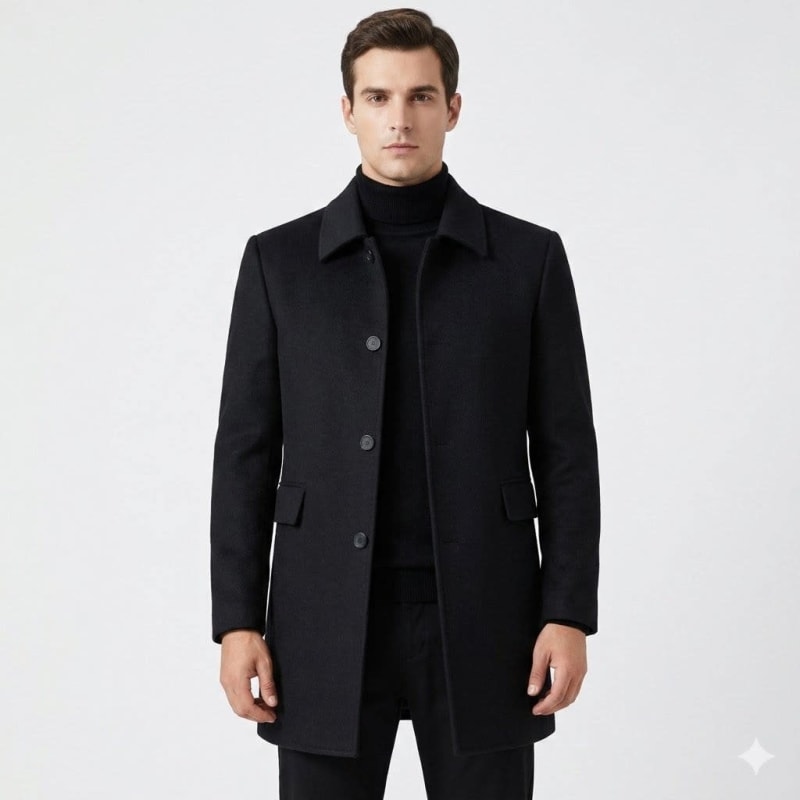 Men's Wool-Blend Overcoat - Finnian