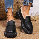 Women's Fleece-Lined Platform Loafers - Marcia