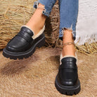 Women's Fleece-Lined Platform Loafers - Marcia