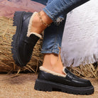 Women's Fleece-Lined Platform Loafers - Marcia