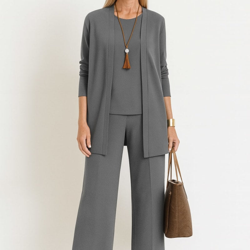Women's Three-Piece Longline Cardigan Set - Dorothy