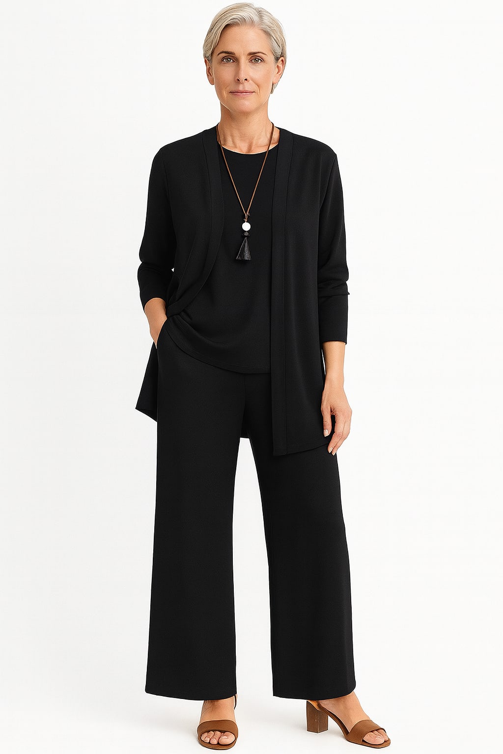 Women's Three-Piece Longline Cardigan Set - Dorothy