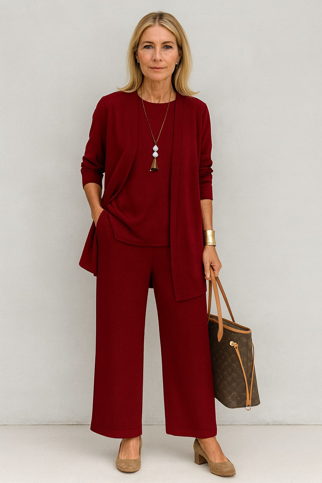 Women's Three-Piece Longline Cardigan Set - Dorothy