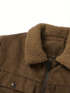Men's Sherpa-Lined Faux Suede Trucker Jacket - Carlos