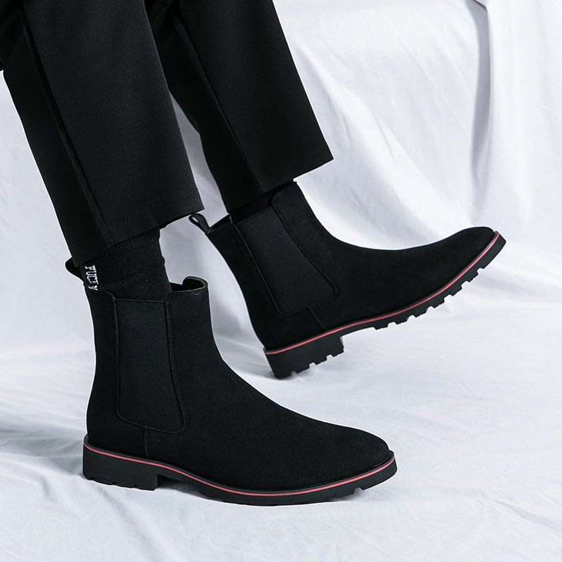 Men's Suede Lug-Sole Chelsea Boots - Braden