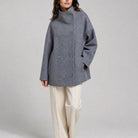 Women's Wool-Blend Stand-Collar Peacoat - Victoria
