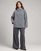 Women's Wool-Blend Stand-Collar Peacoat - Victoria