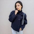 Women's Wool-Blend Stand-Collar Peacoat - Victoria