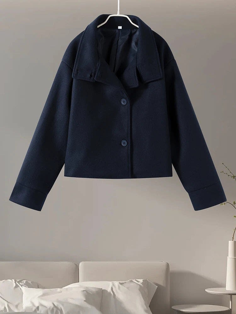 Women's Wool-Blend Stand-Collar Peacoat - Victoria