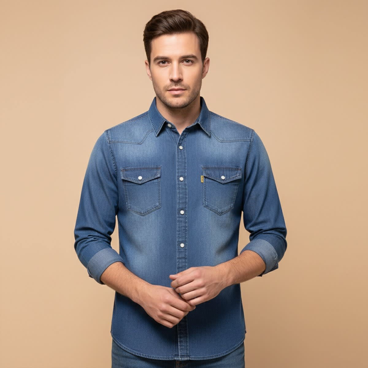 Men's Stretch Denim Shirt - Jake