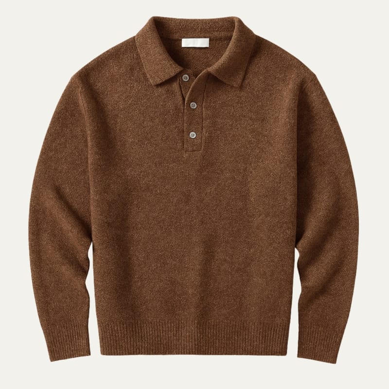 Men's Long-Sleeve Knit Polo Sweater - Javier