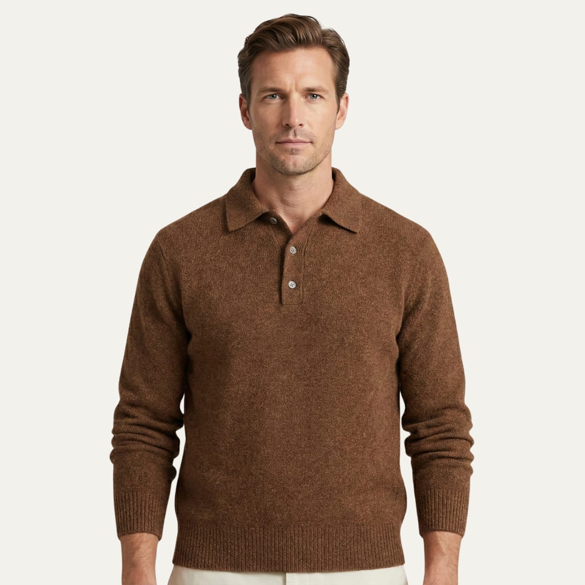 Men's Long-Sleeve Knit Polo Sweater - Javier