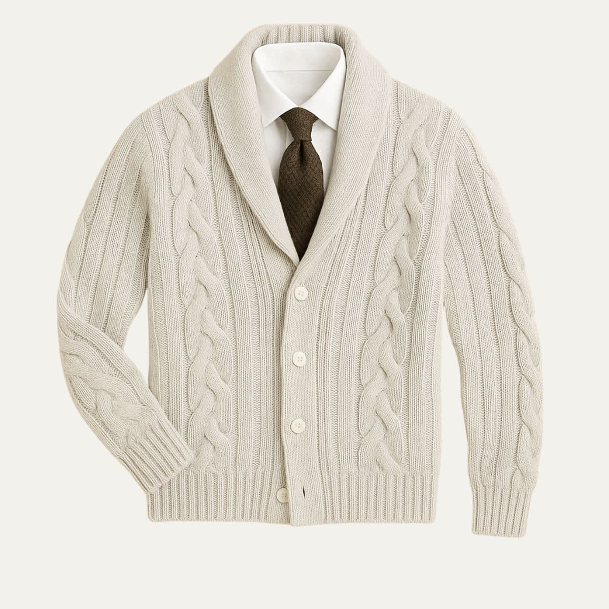 Men's Merino Wool Shawl Collar Cardigan - Jamal