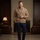 Men's Merino Wool Shawl Collar Cardigan - Jamal