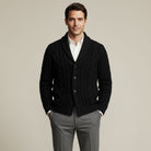Men's Merino Wool Shawl Collar Cardigan - Jamal