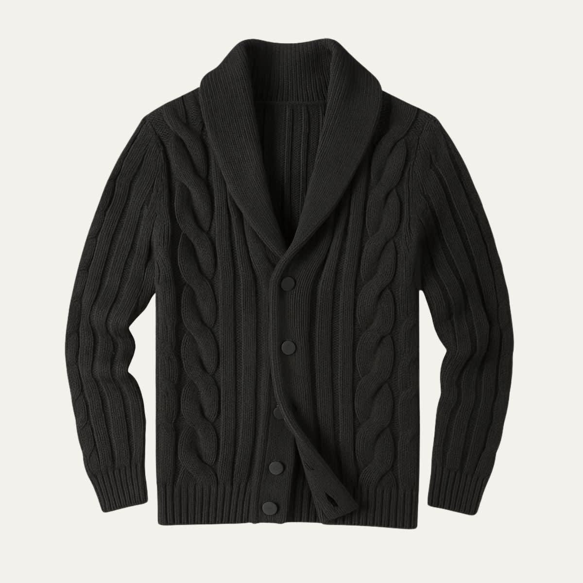 Men's Merino Wool Shawl Collar Cardigan - Jamal