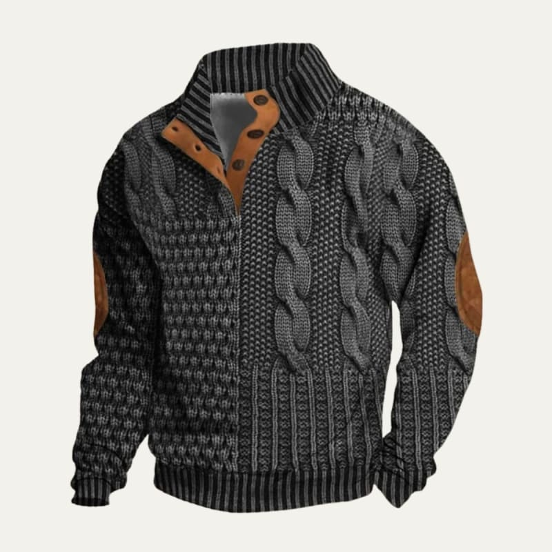 Men's Cable Knit Elbow Patch Sweater - Jeremy