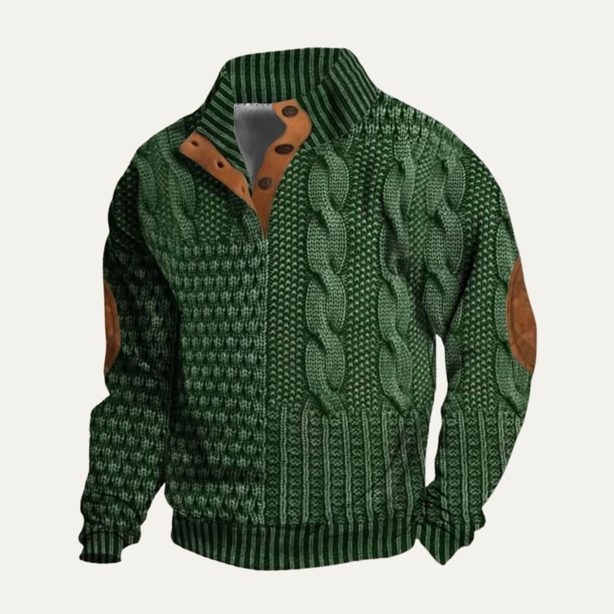 Men's Cable Knit Elbow Patch Sweater - Jeremy