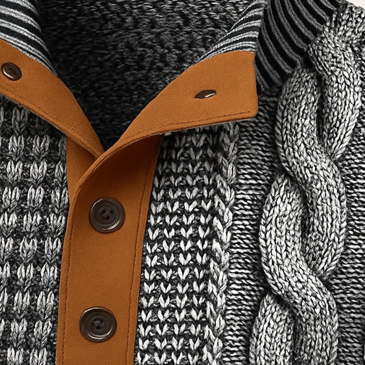 Men's Cable Knit Elbow Patch Sweater - Jeremy