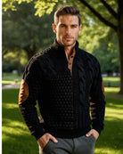 Men's Cable Knit Elbow Patch Sweater - Jeremy