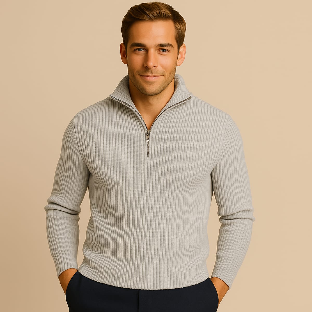 Men's Merino Wool Quarter-Zip Sweater - Horace