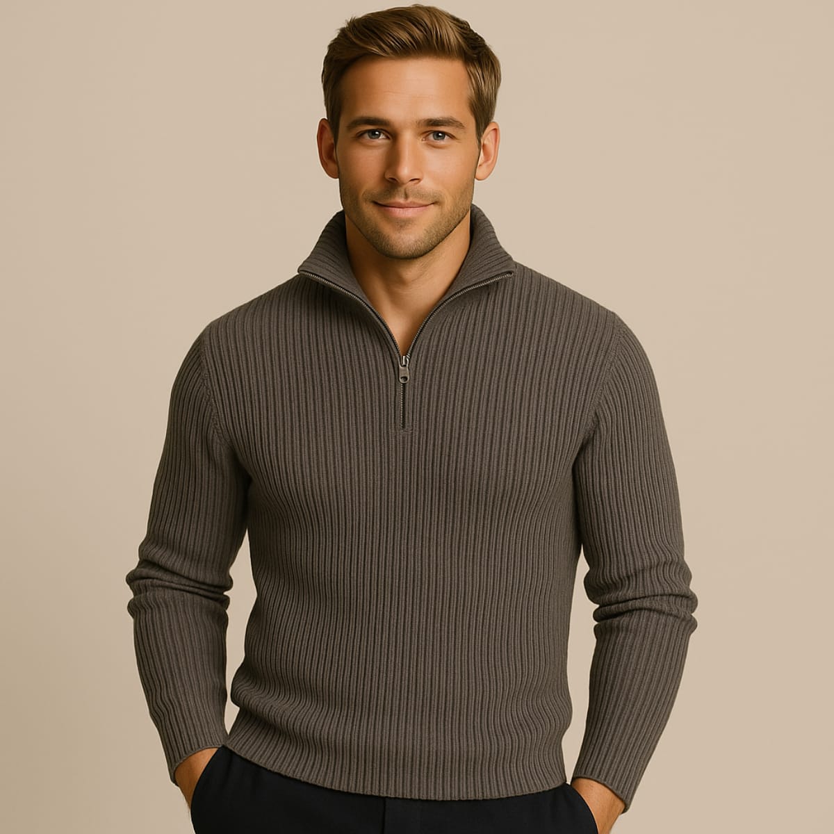 Men's Merino Wool Quarter-Zip Sweater - Horace