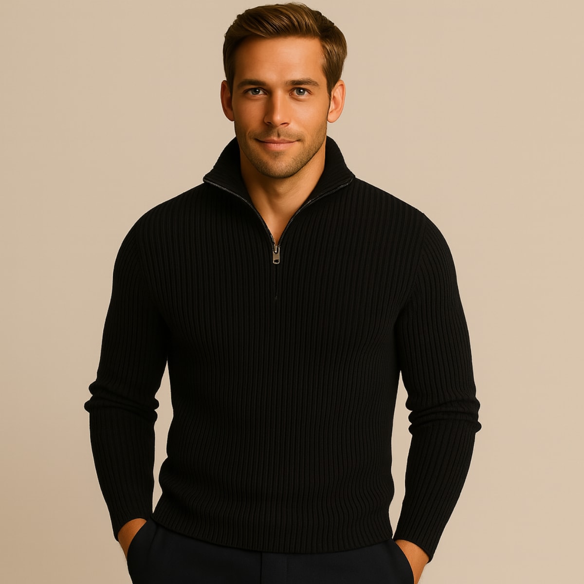 Men's Merino Wool Quarter-Zip Sweater - Horace