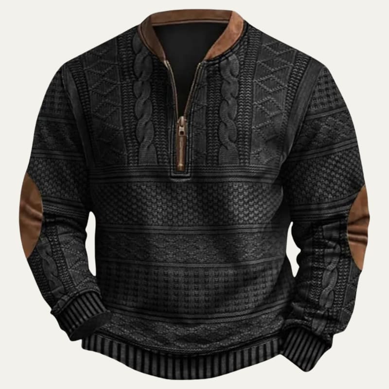 Men's Cable Knit Half-Zip Sweater - Kade