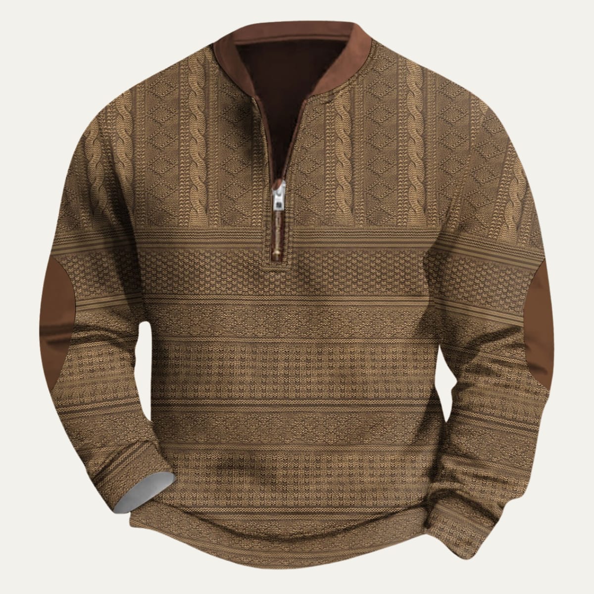 Men's Cable Knit Half-Zip Sweater - Kade