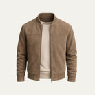 Men's Faux Suede Bomber Jacket - Jett