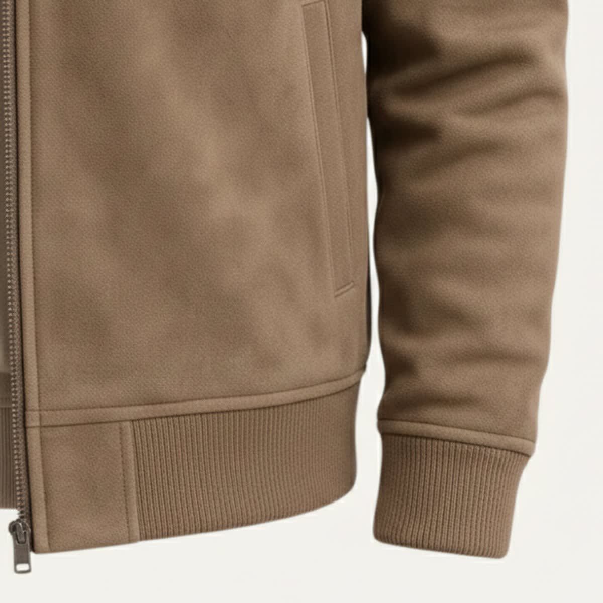 Men's Faux Suede Bomber Jacket - Jett