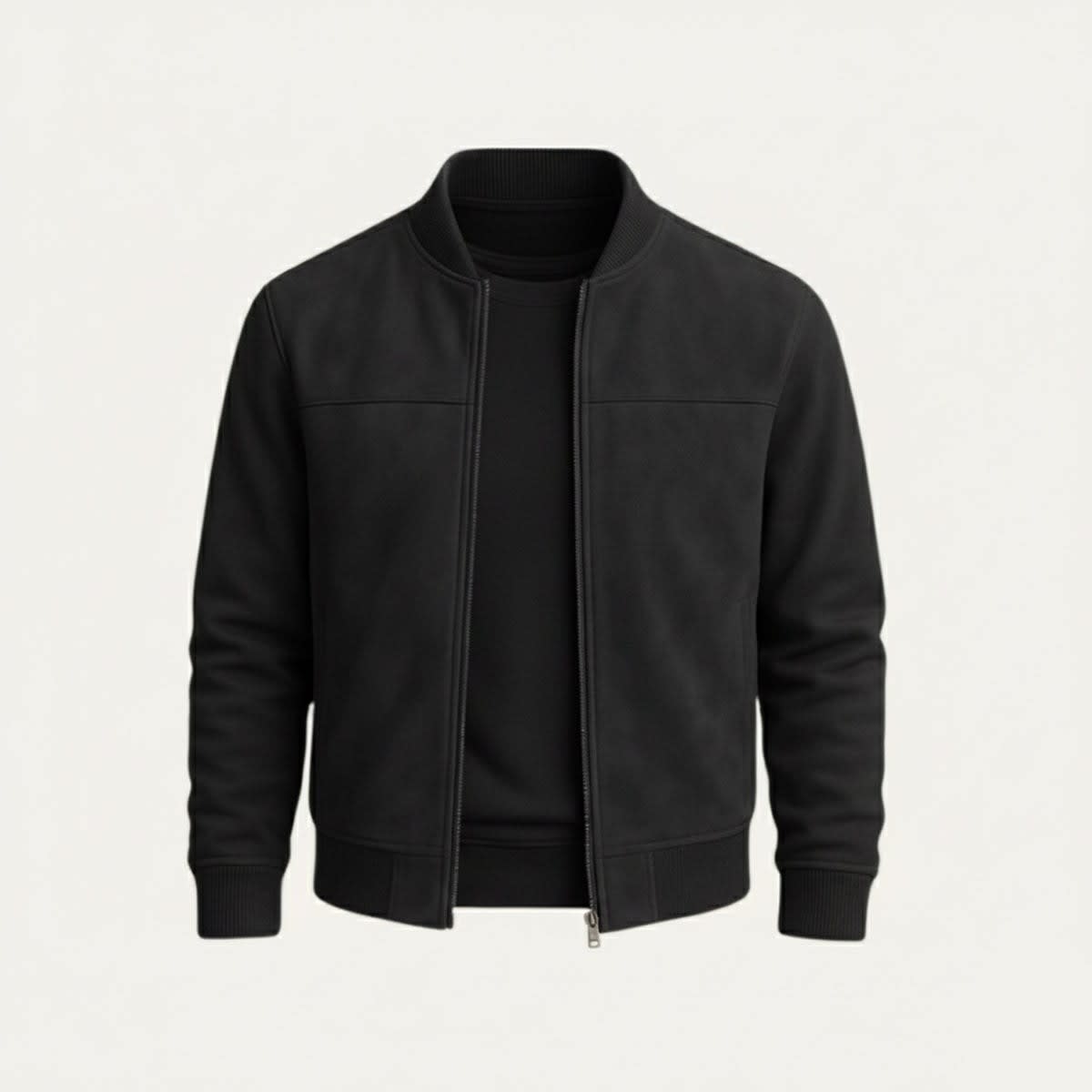 Men's Faux Suede Bomber Jacket - Jett