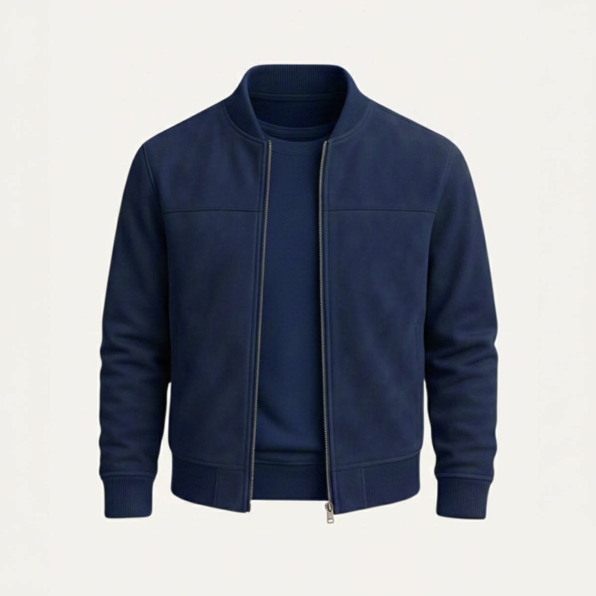 Men's Faux Suede Bomber Jacket - Jett