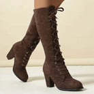 Women's Suede Block-Heel Knee-High Boots - Kalypso