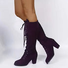 Women's Suede Block-Heel Knee-High Boots - Kalypso