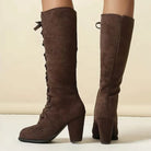 Women's Suede Block-Heel Knee-High Boots - Kalypso