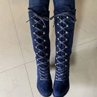Women's Suede Block-Heel Knee-High Boots - Kalypso