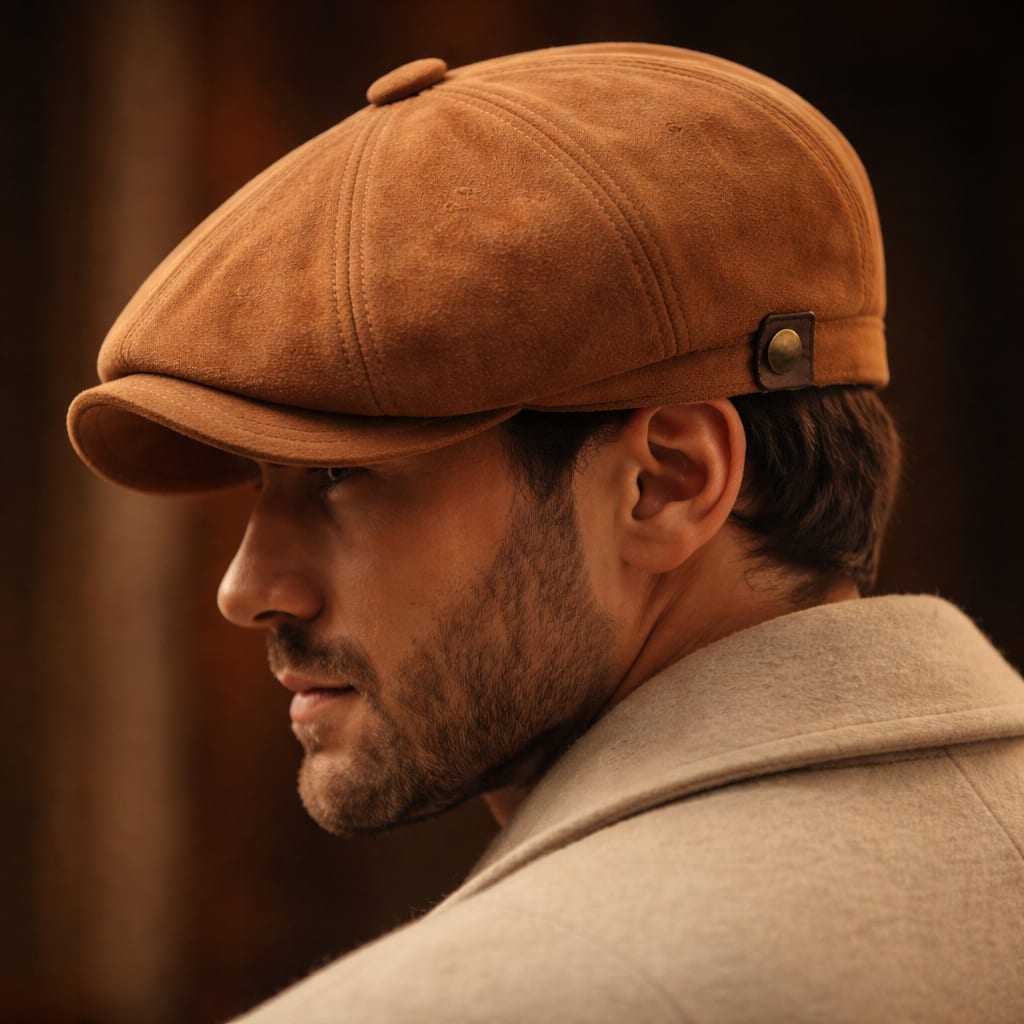 Unisex Faux Suede Newsboy Cap - Dane