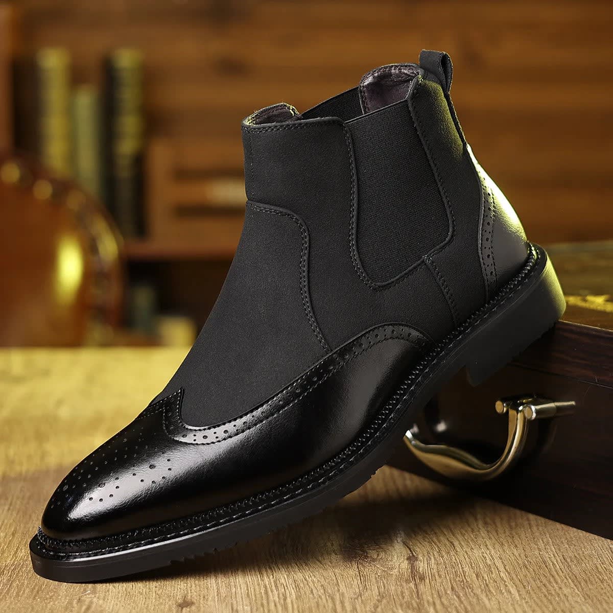 Men's Suede Wingtip Chelsea Boots - Homer