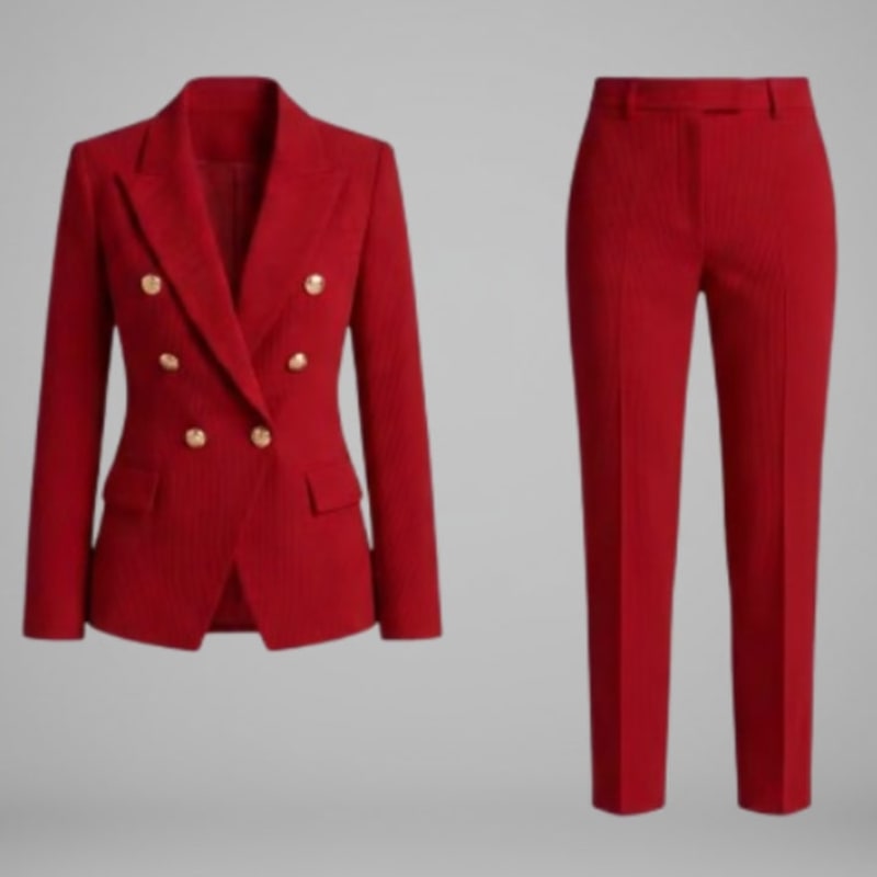 Women's Double-Breasted Two-Piece Pantsuit - Lucilla